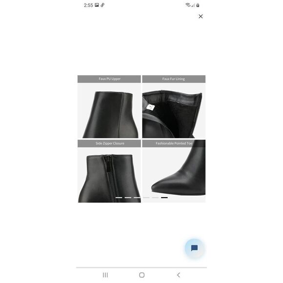 New Size 5.5 Dream Pairs Black PU Sianna-1 Chunky Heel Ankle Boots Booties - Picture 5 of 10